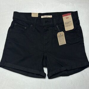 NWT Levi's Women's Black Mid-Length Shorts Size 28